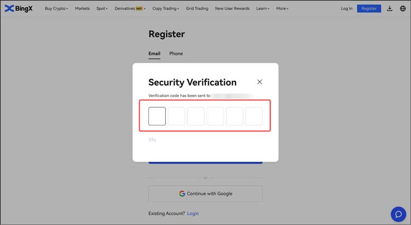 ثبت نام در صرافی بینگ ایکس از طریق ویندوز