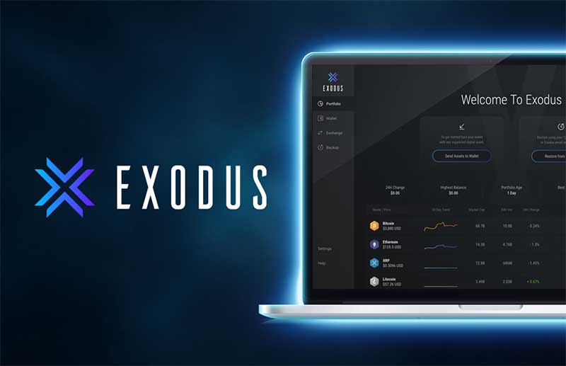 Exodus از خدمات تبادل به داخل کیف پول و امکان تبادل دارایی با استفاده از شرکای خود پشتیبانی می‌کند.