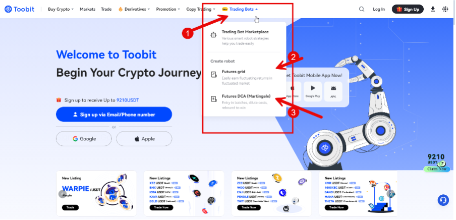 ربات ترید صرافی توبیت toobit با ترکیب هوش مصنوعی