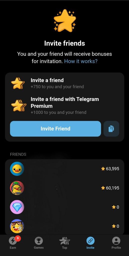 بخش Invite (دعوت)